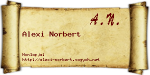 Alexi Norbert névjegykártya